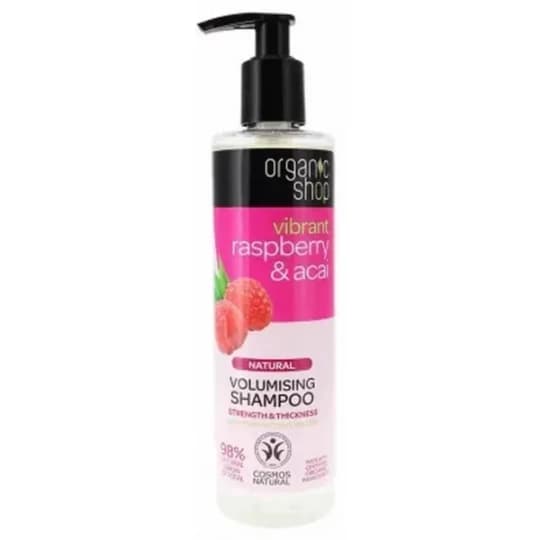 Organic Shop Shampoing Naturel Volume Framboise et Acai 280 ml