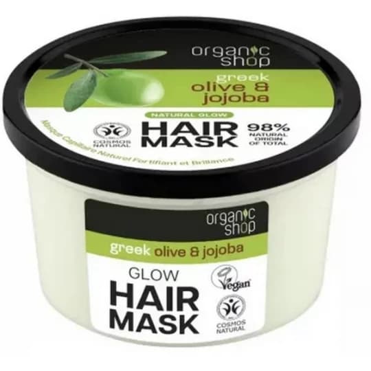 Organic Shop Masque Capillaire Naturel Fortifiant et Brillance Olive et Jojoba 250 ml