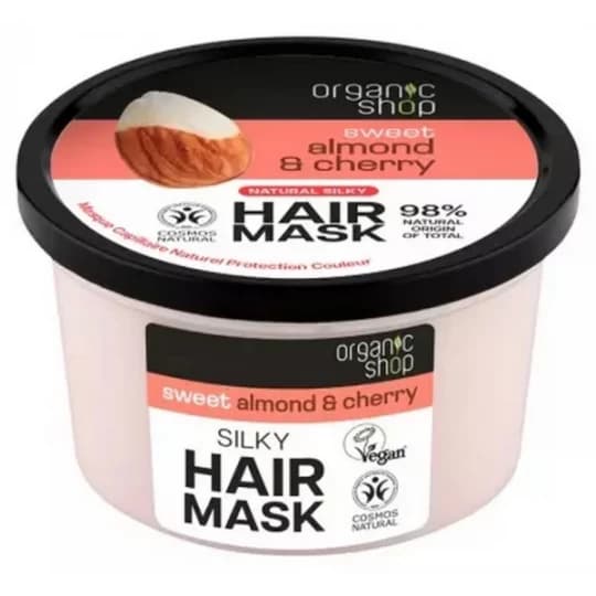 Organic Shop Masque Capillaire Naturel Protection Couleur Amande et Cerise 250 ml