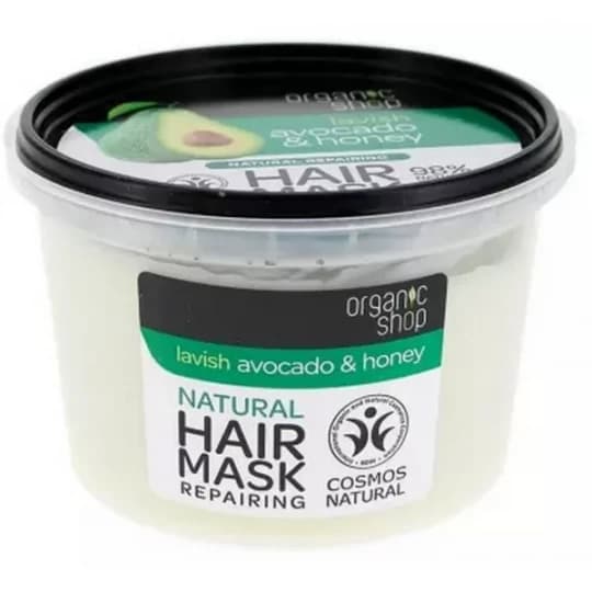 Organic Shop Masque Capillaire Naturel Réparateur Avocat et Miel 250 ml