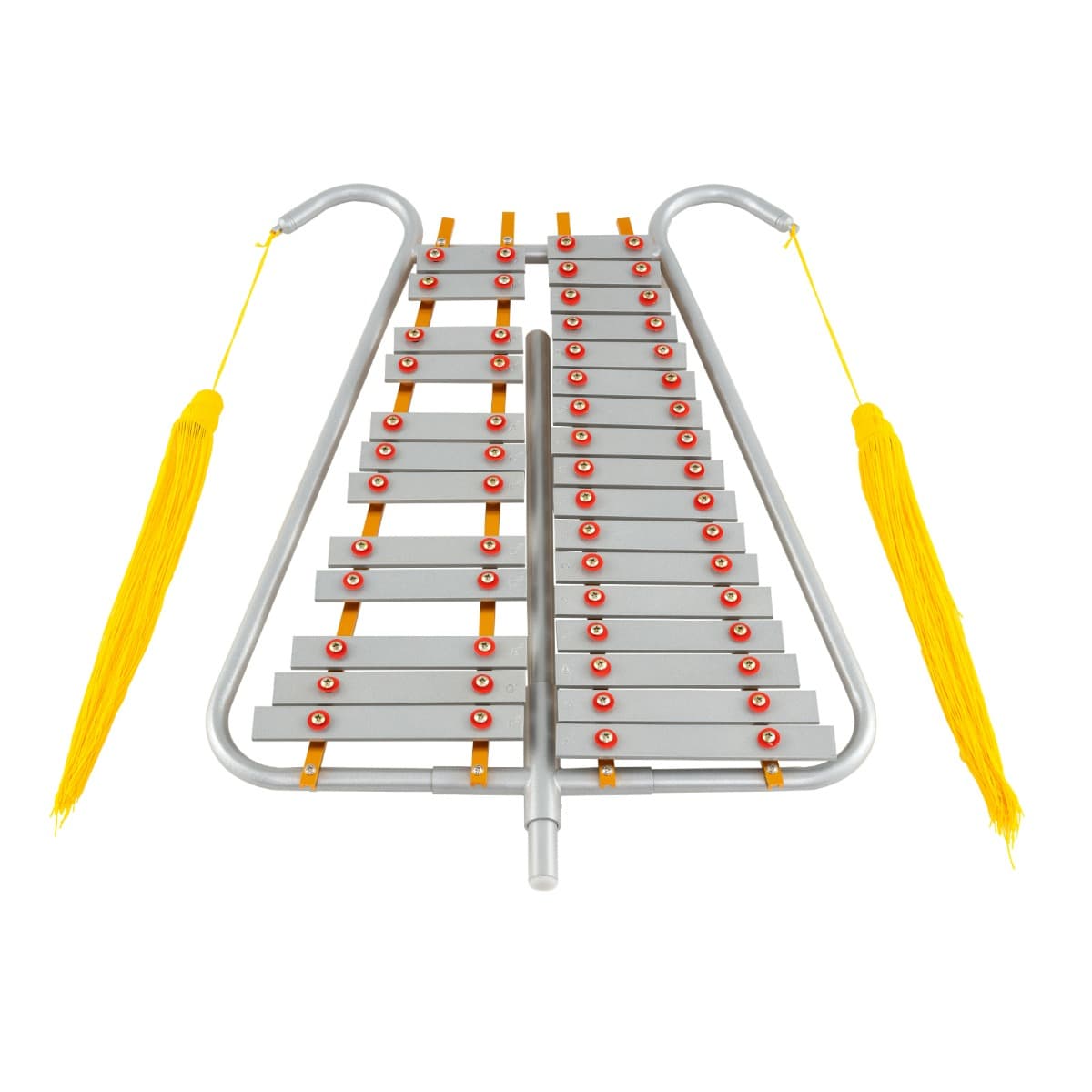 CostwayKit de Percussions Glockenspiel 29 Notes pour Adultes Xylophone en Aluminium avec Poignée Réglable 2 Maillets Clip Ceinture et Sangle Argent