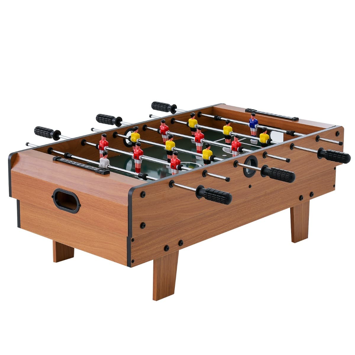 CostwayTable de Jeu Combo 4 en 1 Table de Baby-Foot Billard Ping-Pong Hockey Accessoires Complets Table de Jeux Multiples pour Enfants et Adultes